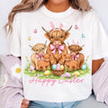 Happy Easter Day Highland Cow T-Shirt, Retro Easter T-Shirt, Easter Day T-Shirt, Easter Bunny T-Shirt, Cute Cow T-Shirt, Happy Easter