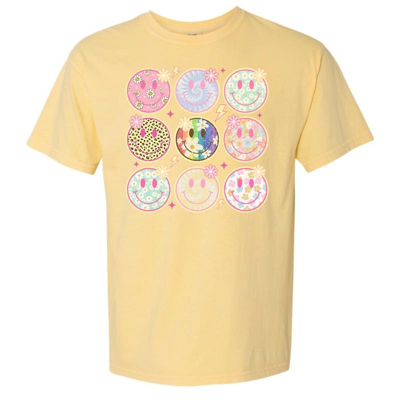 Happy Face Collage Comfort Colors T-Shirt 'NLB'