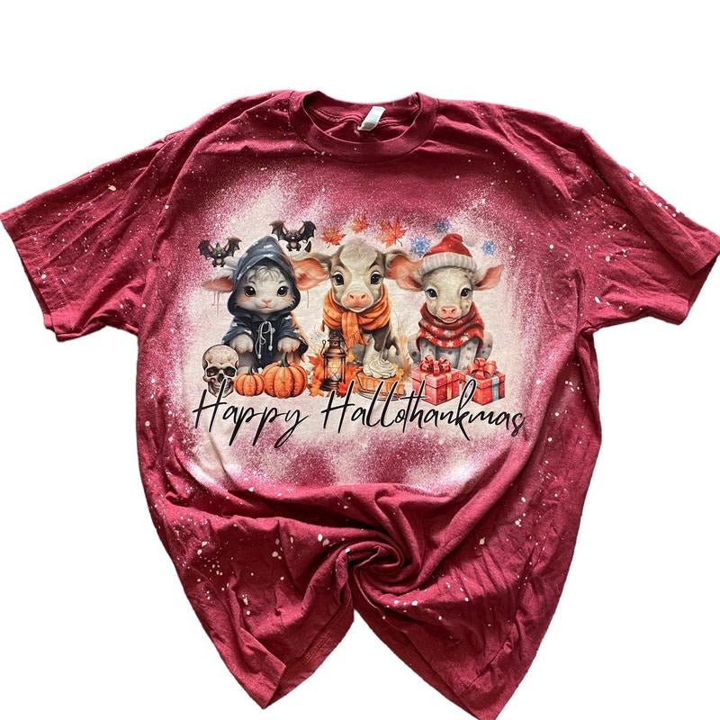 Happy Hallothankmas Bleached Shirt