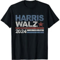 Harris Walz 2024 President Election Vintage Retro Stripe T-Shirt made in usa