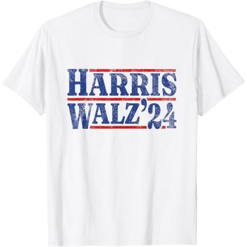 Harris Walz 2024 Retro T-Shirt made in usa