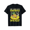 Hawaiian Pizza & Pineapple Print Cotton T-Shirt - Breathable, Comfort Fit for Men & Women | Perfect Gift for Thanksgiving & Christmas | Sizes S-XXXL | Black made in usa