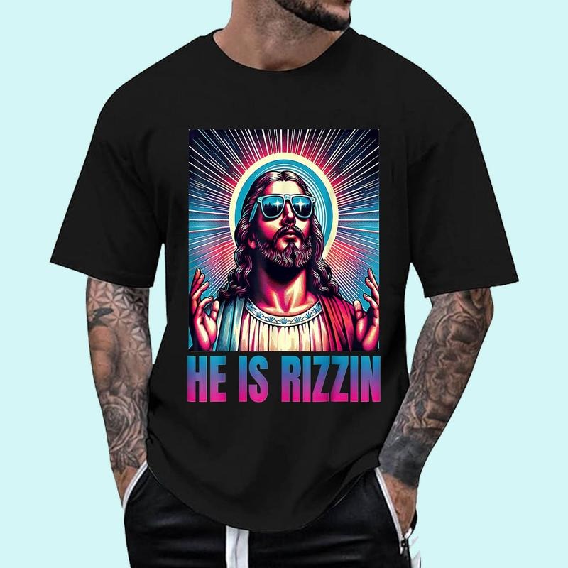 He Is Rizzin Jesus T-Shirt | Tee For Men and Women, Unisex Cotton