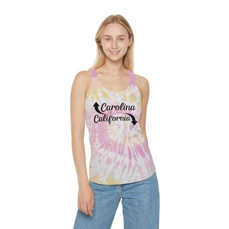 Heads Carolina Tails California Tie Dye Racerback Tank Top T-Shirts, Hoodie, Sweatshirt | GrindPrints.com