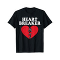 Heart Breaker" Funny Valentine's Day T-Shirt for Men - 100% Cotton, Casual Crewneck Tee with Novelty Graphic Design, Perfect Gift for Boyfriend or Lover made in usa