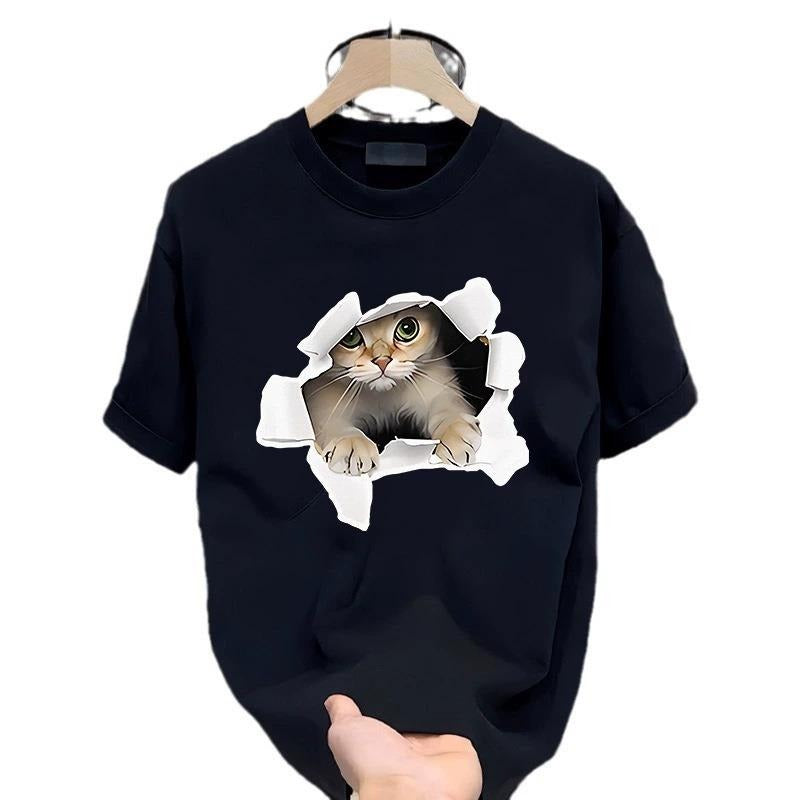 Heavy Cotton Short-Sleeved T-Shirt Casual Trend Men And Women Summer Ins White Round Neck Top Trendy Versatile Men'S Half-Sleevestyle{n002}2