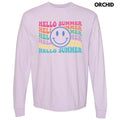 Hello Summer Happy Face Long Sleeve Comfort Colors T-Shirt 'NLB'