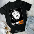 Hentai Waifu Ahegao Cute Sexy Girl Gothic Lewd Otaku Manga Anime Black T-Shirt S-4XL