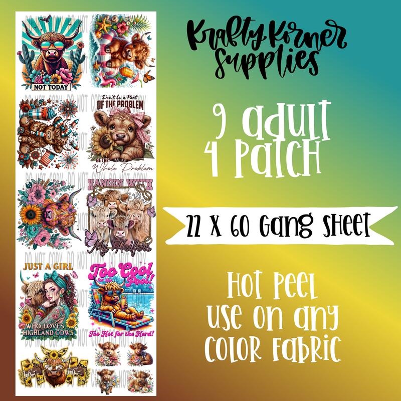 Highland DTF Transfer Gang Sheet, 22 x 60