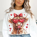 Highlandd Cow Tshirt Sweatshirt, Valentine Coquette Shirt, Howdy Valentine Sweatshirt, Unisex Sweater Pullover Tee