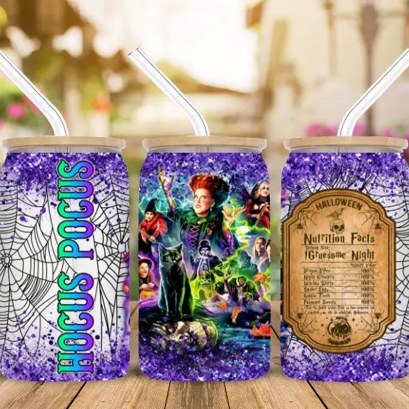 Hocus Pocus - 16 oz Matte Glass Tumbler