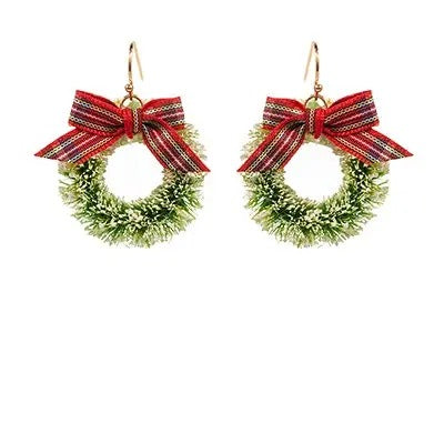 Holiday Wreath Drop Earrings