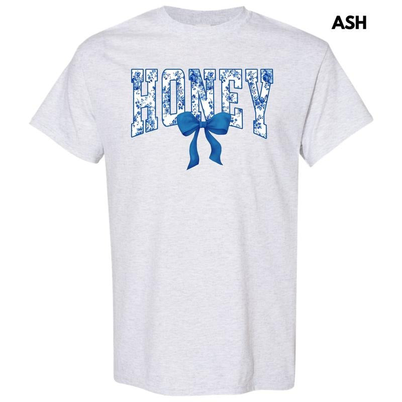 Honey Blue Floral Gildan Short Sleeve T-Shirt 'NLB'