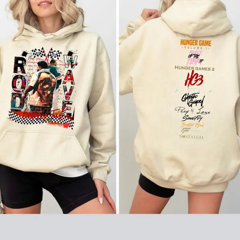 Rod Wave Last Lap In Rod We Trust 2 Sides Tshirt/Sweatshirt/Hoodie -  100% Cotton Classic Fit Available in Sizes S-3XL - MENS - Ribbed, Day