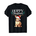 Hoppy Christmas Cute Bunny Christmas Funny Family Matching T-Shirt 100% Cotton Made in USA