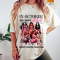 Horror Gangster Friends Cotton T-Shirt - In October We Wear Pink - Crewneck, Top