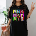 Horrow Character Pop Art T-Shirt Jason Voorhees Michael Myers Freddy Krueger Shirt Horrow Haloween Movie Shirt Halloween Party Shirt