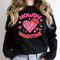 Howdy Valentine Sweatshirt, Western Valentines Day Hoodie, Cowgirl Gift Sweater For Valentine, Trendy Howdy Hoodie, Funny Retro Heart Sweatshirt.