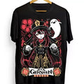 Hu Tao T-shirt Genshin Impact gorou,Anime,Manga,Graphic Tee All Size