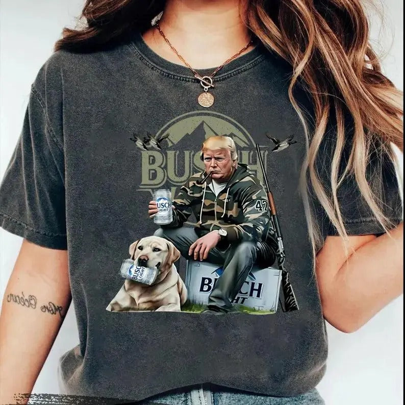 Hunting Trump Sweatshirt, Busch Light Trump Hunting Shirt, Trump 2024 shirt, Trump Supporter Cotton Crewneck Hoodie