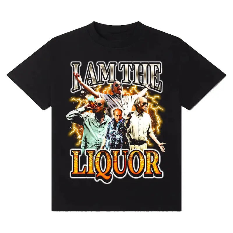 I Am the Liquor T-Shirt! Cotton Casual Crew Neck Slim-fitting Plain Floral Striped Black Menswear Stylish   3000 BC clothes