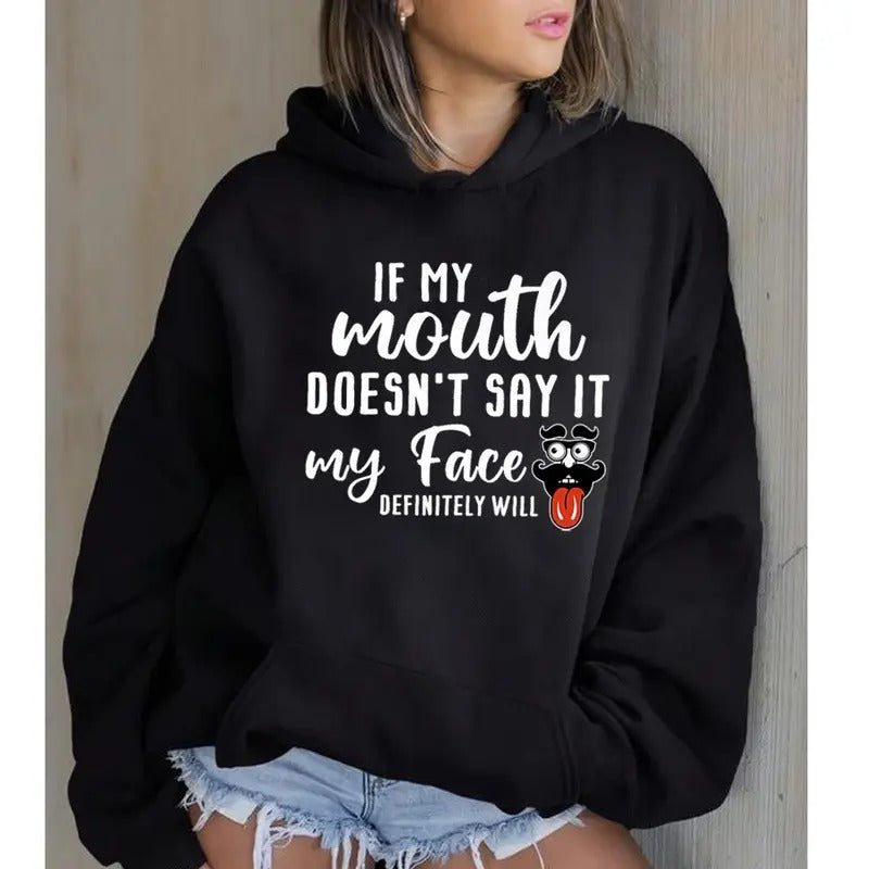 I Don't Give a, Funny Hoodie Casual Street Style Fleece Fabric Pullover Hooded Sweatshirt for Women for Men, Perfect Gift