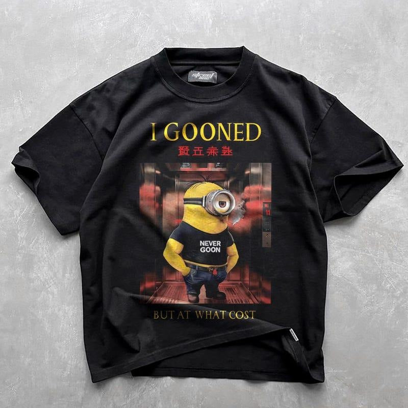 I Gooned but at What Cost Funny Tshirt, Japanese gooning Meme shirt, funny meme shirts, weird shirts, y2k tiktok tees goon meme tshirt