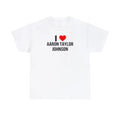 I Heart Aaron Taylor Johnson Shirt | Celebrity Fan Tee | Trendy Aaron Taylor Johnson Fan Merch | Pop Culture Graphic T-Shirt, Gift For Him, Gift For Her, I love Shirt, I heart shirt