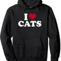 I Love Cats Funny Hoodie | Unisex Hooded Sweatshirt