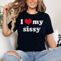 I Love Heart My Sissy Family Brother Sister Girls T-Shirt , Cotton 100%, Crewneck, Short Sleeve, Top Womenswear