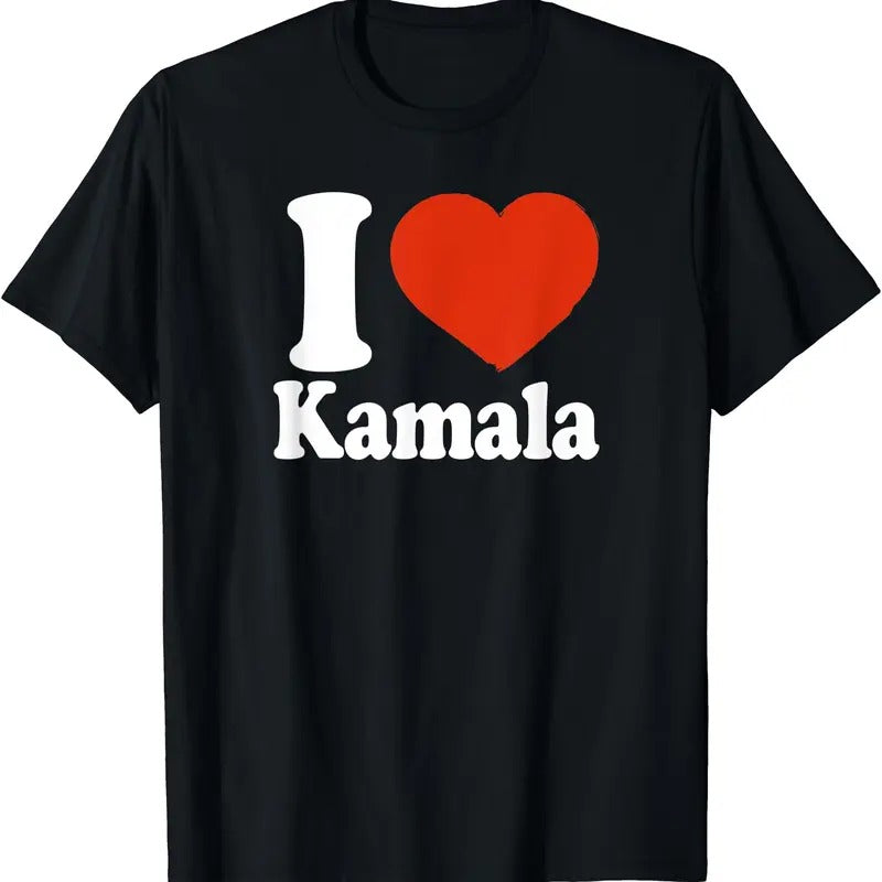 I Love Kamala, I Heart Kamala, Kamala Harris T-Shirt | Unisex Cotton Tee, Size S-5XL