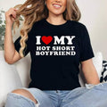 I Love My Hot Short Boyfriend I Heart My Hot Short BF T-Shirt | Cotton 100%, Crewneck, Top Womenswear