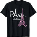 I Love Paris Eiffel Tower France French Souvenir T-Shirt Made in USA