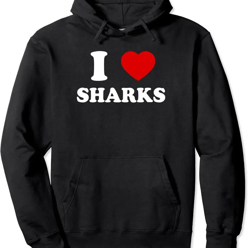 I Love Sharks - I Heart Sharks Hoodie | Unisex Hooded Sweatshirt
