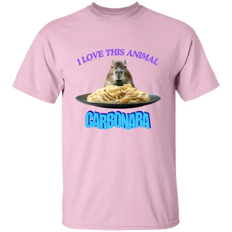 I Love This Animal Carbonara Shirt, Funny Capybara Shirt, Capybara Meme, Funny Animal Tshirt, Funny Meme Tshirt