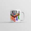 I Need A Break Mug Funny Sarcastic Pool Table Graphic Coffee Cup-11oz Funny Coffee Mugs Ceramic Printed Drinkware Cup