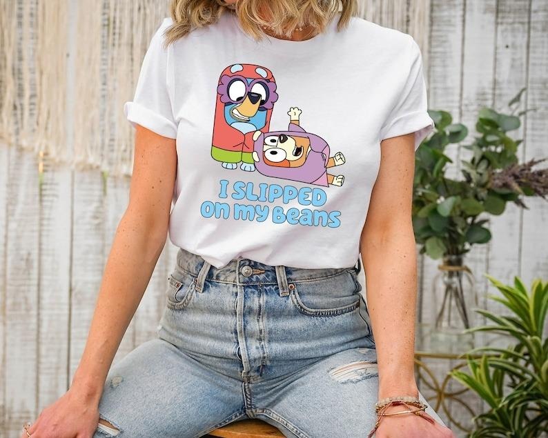 I Slipped On My Beans Shirt, Bluey Playing Grannies Shirt, Bluey Theme Shirt, Bluey and Bingo Shirt, Family Shirt