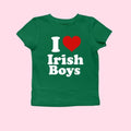 I love Irish Boys St Paddys Baby Tee, Y2K 2000's Style Tee, St. Patrick's Day Baby Tee, Women's Fitted Top Luck of Irish Tee