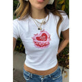 I'm Literally Just a Girl Baby Tee Funny Girly Slogan Coquette Baby Tee Galentine's Gift Hand Painted Style Red Pink