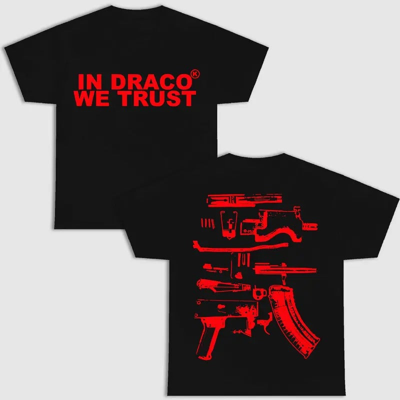 IN DRACO WE TRUST DOUBLE SIDE BLACK VERSION SHIRT Menswear Top