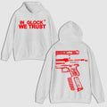 IN GLOCK WE TRUST DOUBLE SIDE WHITE VERSION HOODIE Menswear Sweaters