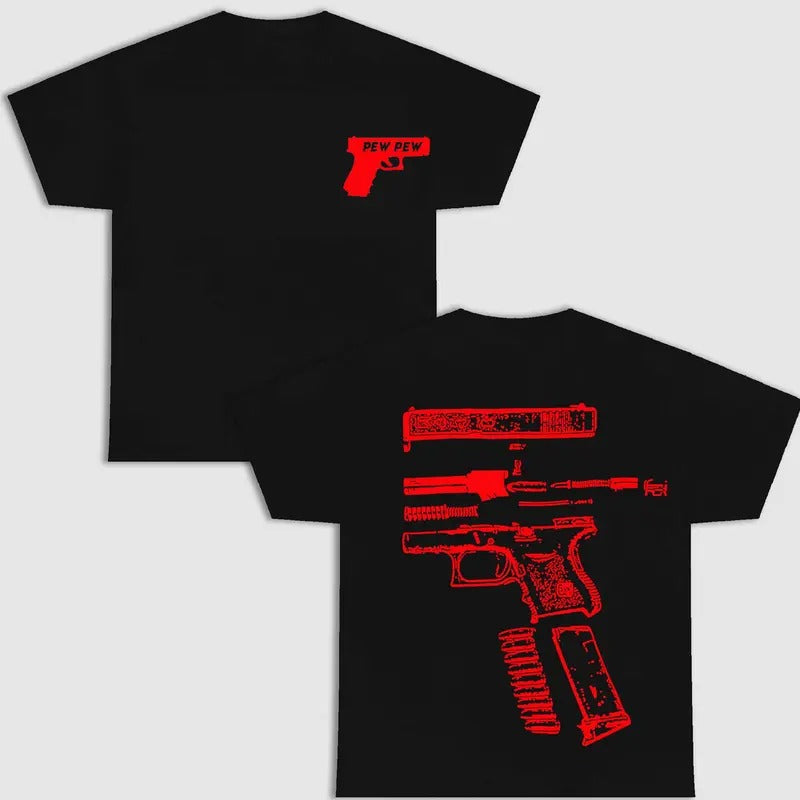 IN GLOCK WE TRUST DOUBLE SIDES BLACK T-SHIRT VERSION