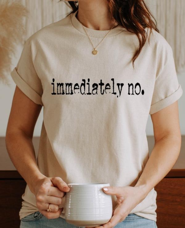 Immediately NO Casual softsyle crewneck T-shirt