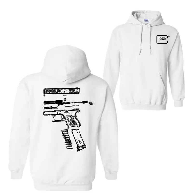 In Glock We Trust: Men's Wear Tee, Featuring Black and White Designs for Both Hoodies Sweatshirt T-Shirt