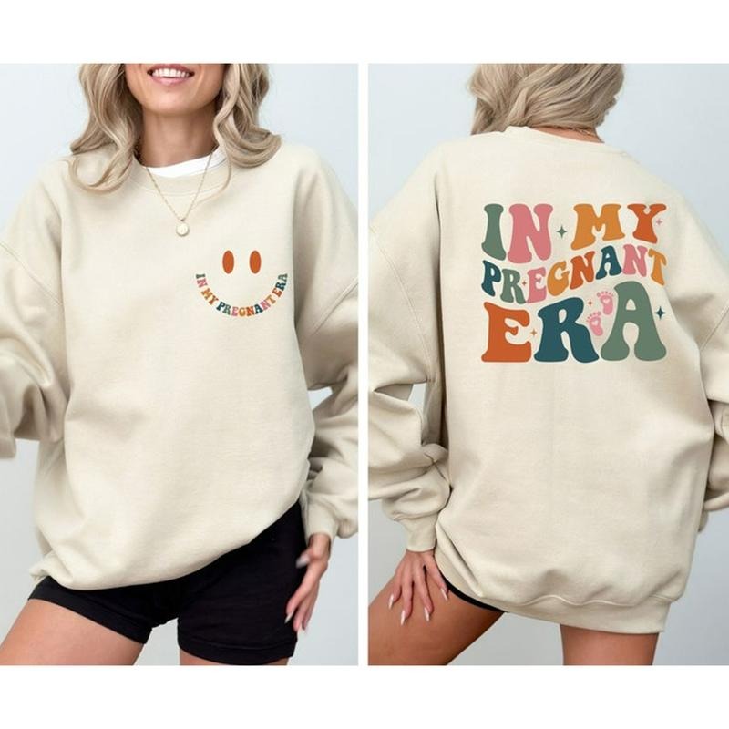 In My Pregnant Era Sweatshirt, Pregnancy Sweatshirt, Gift for New Mom, Pregnant Women Tee, Baby Reveal Gift, Mother's Day Gift, Cute New Mom Tee