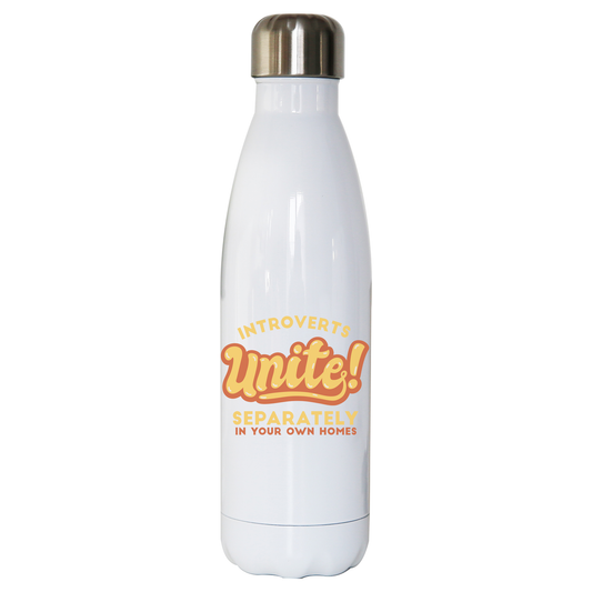 Introverts funny quote water bottle stainless steel reusable