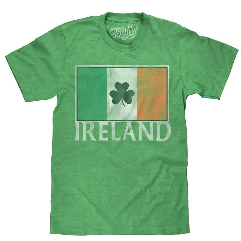 Ireland Flag with Shamrock T-Shirt - Green