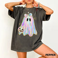 Iridescent Ghost Halloween Shirt, Cute Disco Ghost Shirt, Glitter Ghost Adorable Ghost Shirt, Halloween Women Shirt, Halloween Gifts