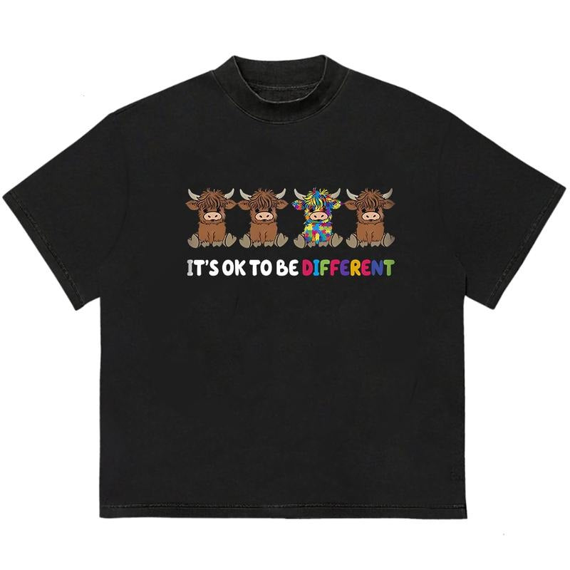It's Ok To Be Different Auu Tissm T-Shirt Soft Cotton Fabric Unisex Streetwear Style