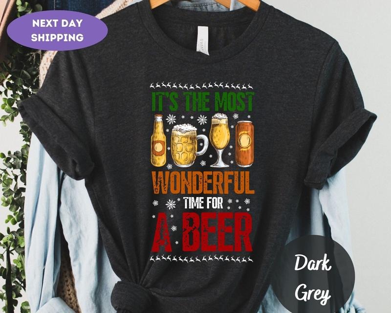 It's the most wonderful Hoodie, Time for a Beery, Christmas Festive Sweatshirt, Christmas Sweatshirt, Christmas Party, Christmas Gifts Menswear Long